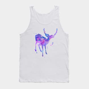 Purple Deer Watercolor Painting Tank Top